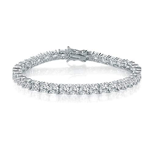 Tennis Bracelet for Women 3mm Cubic Zirconia 18K White Gold/Yellow Gold Plated - color: White Gold, size: 3mm