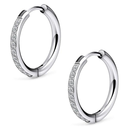 ASTM F136 Titanium Hoop Earrings for Women Small Huggie Hoop Earrings Hypoallergenic Helix Conch Cartilage Hoops Cubic Zirconia Cuff Earring Piercing Jewelry For Women Sensitive Ears 20G 18G - size: 18G - Inner Dia.:8mm