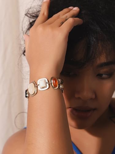 Geometric Metal Stone Bracelets, Trendy Personality Jewelry for Women - style: Bracelet R17-001