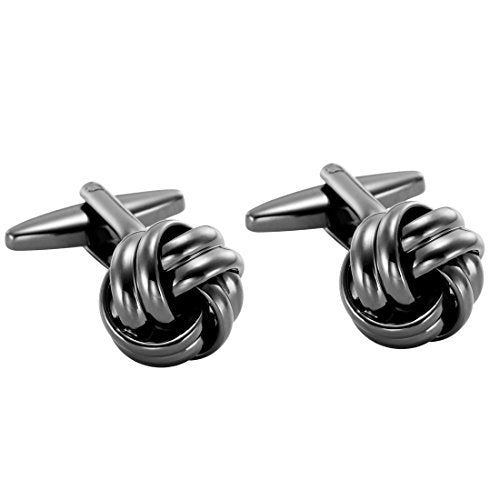 Urban Jewelry Mens Stainless Steel Nautical Knot Cufflinks Sharp Formal | Nautical Cufflinks Stainless Steel Rust Resistant Finish Polished Cufflink Finish Modern Cufflink Design Style - color: Classic Knot Cuff Links in Dark Toned