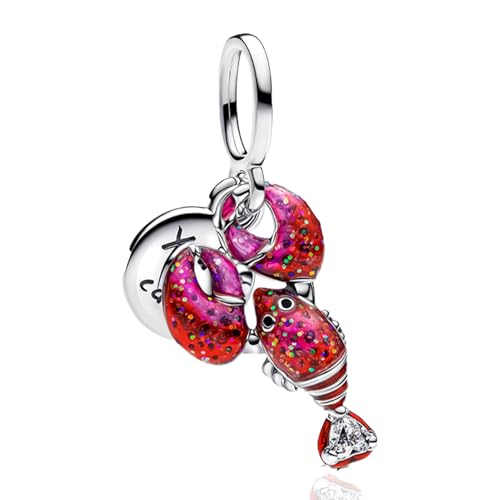 Charms Beads 925 Sterling Silver Animal Heart Flower Friend Dangle Pendant with 5A Cubic fits for Charms Bracelets for Woman Valentine's Day Mother's Day Christmas Graduation Birthday Gift - style: D26-Crayfish