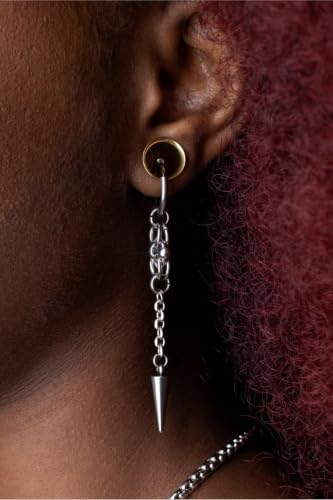 Pierced Owl PVD Coated 316L Stainless Steel Double Flared Tunnels, Sold as a Pair - color: Gold Tone, size: 3mm (8GA)