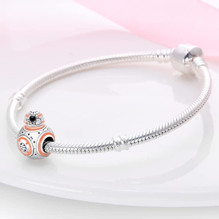 LIGHTDOG 925 Sterling Silve Charms fits Pandora Bracelets Necklace,5A Zircon Dangle Pendant Bead,Mother's Day Gift Jewelry Beads for Women - style: BB8 Charm
