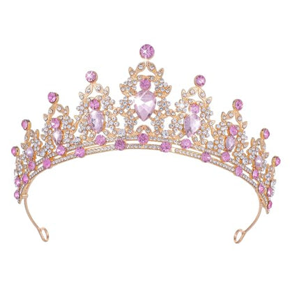Kamirola - Queen Crown and Tiaras Princess Crown for Women Crystal Headbands for Bridal, Princess for Wedding and Party - color: Pink
