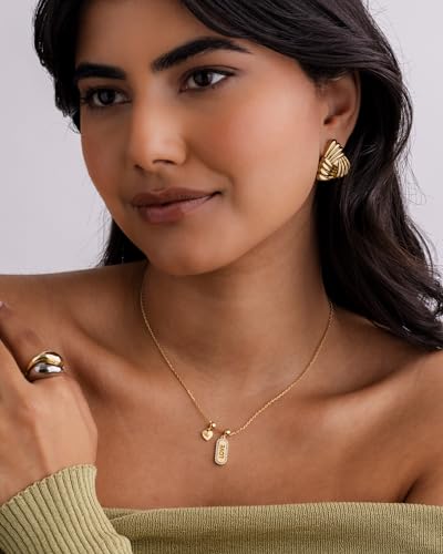 PAVOI 14K Gold Plated Dainty Necklace with Removable Charms Set for Women | 2 and 3-Pack Small Motif & Mantra Pendants, Adjustable Chain Gold Charm Necklace, Cute Jewelry Gifts - style: Love Pack