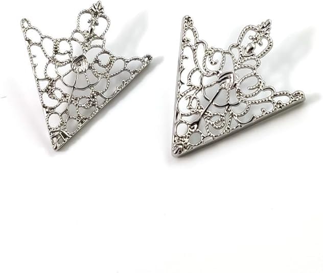 5 Pairs Retro Hollow Pattern Shirt Collar Brooches For Women And Men Gold Plated Triangle & Simple Elegant Double Leaf Collar Pin Brooches Gold Silver Plant Brooch Jewelry - style: Silver sj