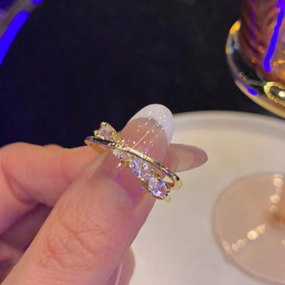 1 Piece Gold Colombian Crystal Adjustable Open Ring, Boho Style for Parties, Weddings, Casual Wear & Gift for Women