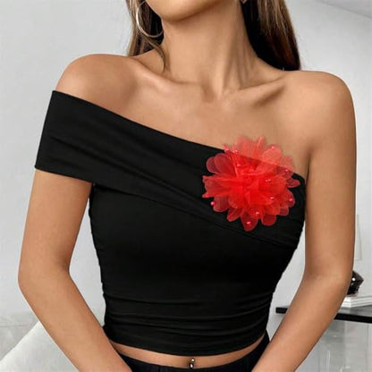 13cm/5in Beaded Mesh Flower Brooch Pin for Women Girls Dainty Round Shell Pearl Ball Beads Camellia Peony Flowers Brooches Lapel Hair Pins Elegant Wedding Anniversary Accessories Jewelry - color: Red