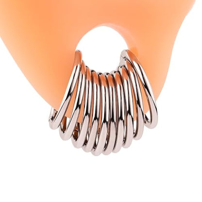 Vankula 10PCS Seamless Septum Nose Piercing Rings Segment Hoop Rings 316L Stainless Steel Ring Stack Clickers Ear Plugs Hangers Women Men Body Jewelry - color: Silver, size: 1.2*8mm 10PCS