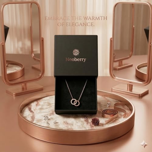 18K Gold Plated Pendant Necklaces - Dainty Minimalist, Waterproof, Non-Tarnish Fashion Jewelry for Women - style: Interlocking Round Pendant