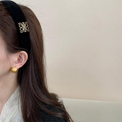 Fashion Headbands, Black Velvet Headband for Women, Classic Retro Design Hair, Suitable for Women Fashion Headband (Black) - color: Totem Style