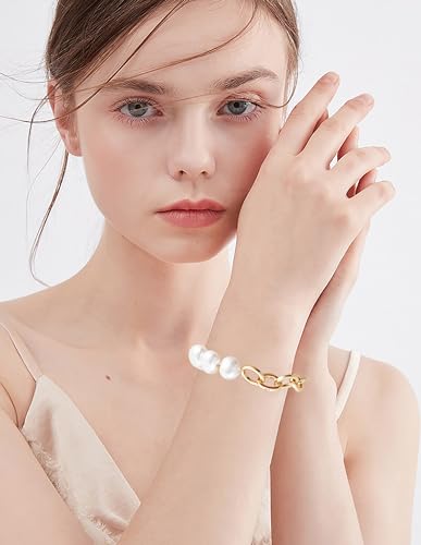 LALAPPLE Gold Plated Beaded Acrylic Bamboo Tube Bangle Bracelets for Women, Colorful Chunky Curved Tube With Gold Plated Pieces Beads Stretch Bracelet Friendship Summer Beach Jewelry - color: A-Style 1
