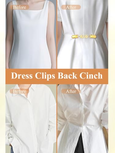 Custom4U Personalized Sweater Clips for Cardigans, Custom Name Initials Cinch Clip, Stainless Steel Dress Clips Back Cinch Shirt Clips for Women Clothing, Shawl Dress Shirts Cincher Small Brooch Jewelry Gifts - color: Gold Color-Heart