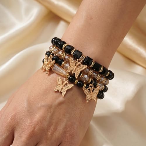 Boho Wooden Beads Bracelets Bohemian Bracelet Stack for Men Women Wood Beaded Bracelet Set - color: R