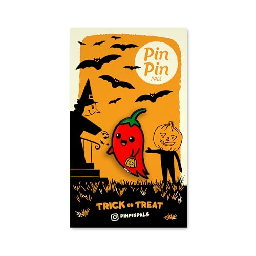 Enamel Pin for Backpack, Bag, Lapel, Kawaii Button Collector - style: Ghost Pepper