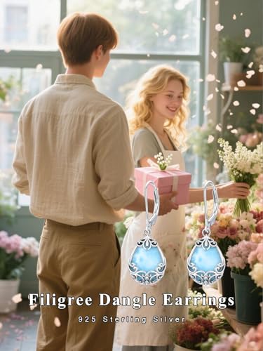 Dorunmo s925 Sterling Silver Western Dangle Drop Earrings Birthday Jewelry Gifts for Women - style: Filigree