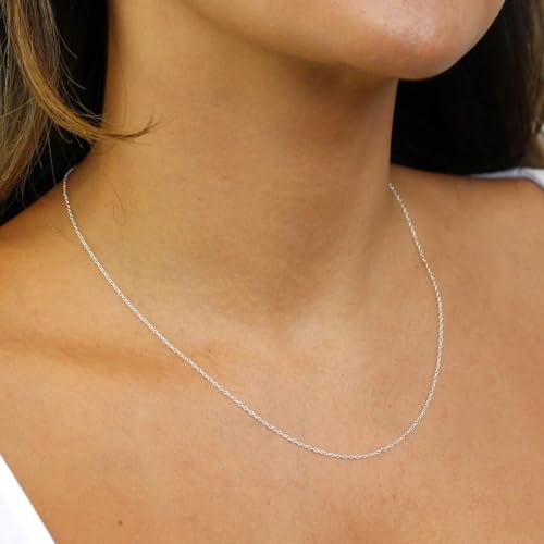 LeCalla 925 Sterling Silver Italian Jewelry Adjustable Chain Necklace, Sliding Bolo Chain Necklace for Women Slider Chain 14 to 24 Inch. - color: Cable Chain
