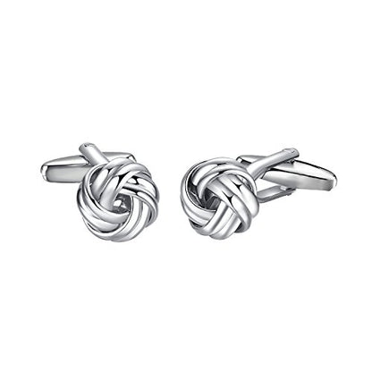 Yoursfs Novelty Sunflower/Love Knot/Architect Cufflinks for Men Funny Stainless Steel Cufflinks Personalized Cuff links Wedding Gift Fashion Jewelry - style: Twist Love Knot
