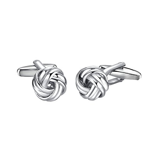 Yoursfs Novelty Sunflower/Love Knot/Architect Cufflinks for Men Funny Stainless Steel Cufflinks Personalized Cuff links Wedding Gift Fashion Jewelry - style: Twist Love Knot