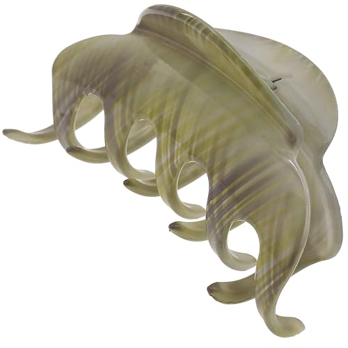 Camila Paris CP3217 French Hair Clips for Women, 3.5" Large Claw Clip Strong Hold All Day, Girl Large Claw Clips for Thick Hair, No Damage No Slip Flat Clip for Women. Made in France - color: Gray