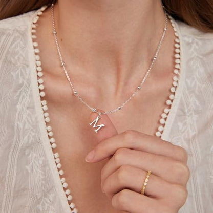 Initial Necklaces for Women, Dainty A-Z Pendant Letter Charm Necklace Personalized Name Necklaces for Women Trendy Jewelry Gift - color: E, style: Silver