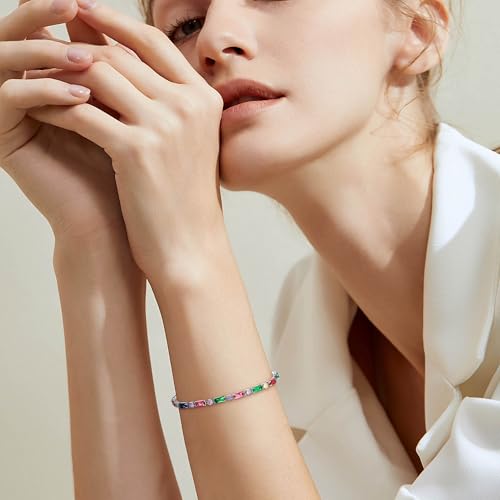 FANZE Gold Plated Cubic Zirconia Tennis Bracelets for Women Dainty Trendy Adjustable Bracelet Jewelry Gift for Ladies Wedding Mother Birthday Anniversary - style: Style 8B