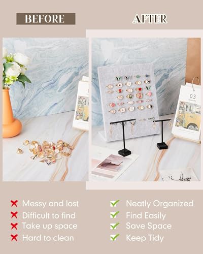 4 Pcs Velvet Ring Display 50 Slots L-Shaped Ring Display Stand Tray Holder for Selling Earring Jewelry - color: Grey