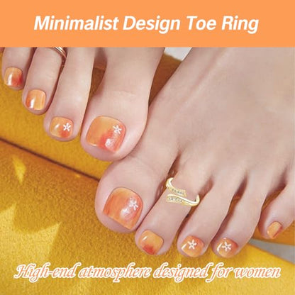 Toe Ring for Women Cute Adjustable Big Toe Rings Non-Tarnish Diamond Jewelry Waterproof Stainless Steel Toe Rings Plated Triple Moonstone Snake Knot Simple Band - color: Gold