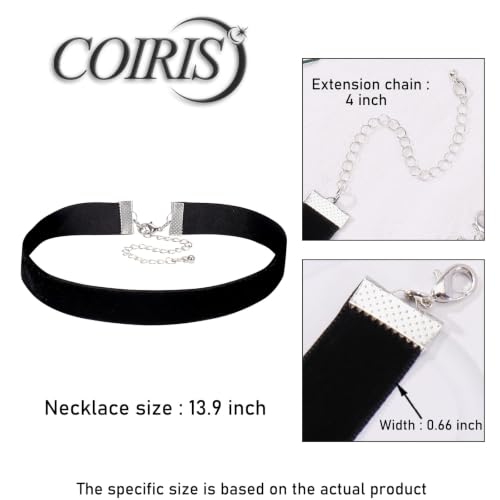 Velvet Choker Necklace for Women Goth Halloween Y2K Ribbon Collar Set - color: Black-0.6''-20pcs