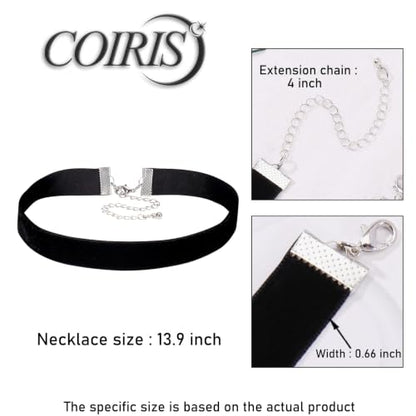Velvet Choker Necklace for Women Goth Halloween Y2K Ribbon Collar Set - color: Black-0.6''-20pcs