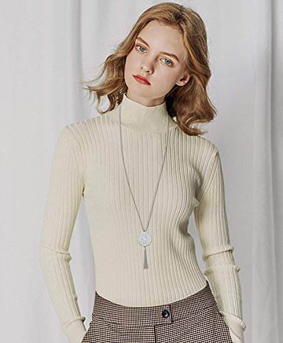 3PCS Long Pendant Necklaces for Women Disk Circle Pendant Triple Stack Pendant Necklace Tassel Sweater Necklace Statement Necklace Y Necklaces Set - color: Silvertone B