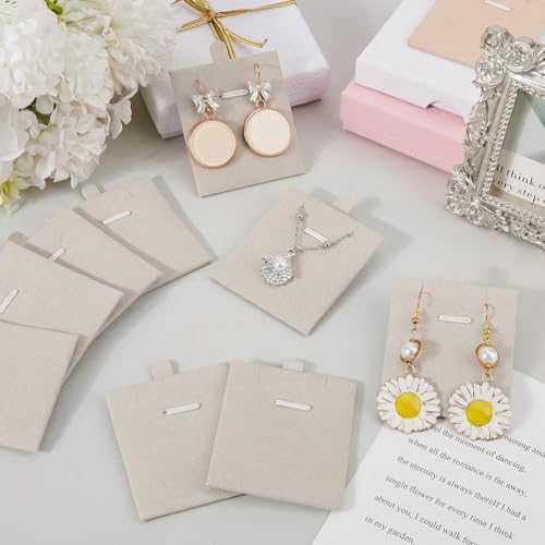 24Pcs Jewelry Display Cards Necklace Display Cards Velvet Antique White Jewelry Display Stackable Tray Organizer Accessories for Selling Hanging Showing Necklaces Bracelets Earrings Rings