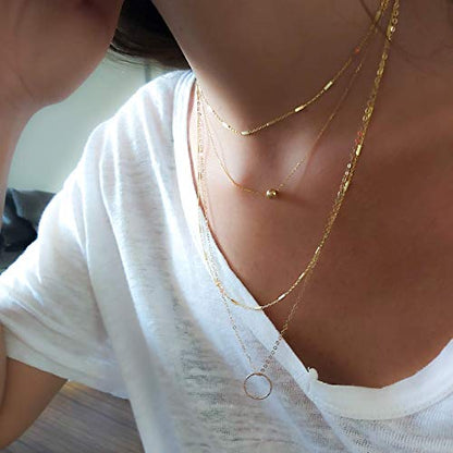Annika Bella Choker Necklace, Gold Chain for Women, Length 13-16 Inches, Minimalist Necklaces for Women, Lace/Link/Tubes/Dotted Chain Chokers. - style: Tubes Chain