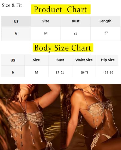 False Pearl Body Chain Shoulder Necklace Pearl Top Bikini Pearls Shoulder Chains Bra Jewelry Summer Beach Beaded Underwear Chain Wedding Festival Rave (Bikin)