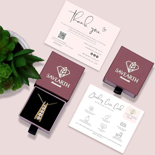 Five Stone Journey Bar Pendant Necklace Women 925 Sterling Silver 1.25 CT | Round Moissanite or Lab Grown Diamond, 14K Gold Over Sterling Silver With 18" Chain - color: Lab Grown Diamond