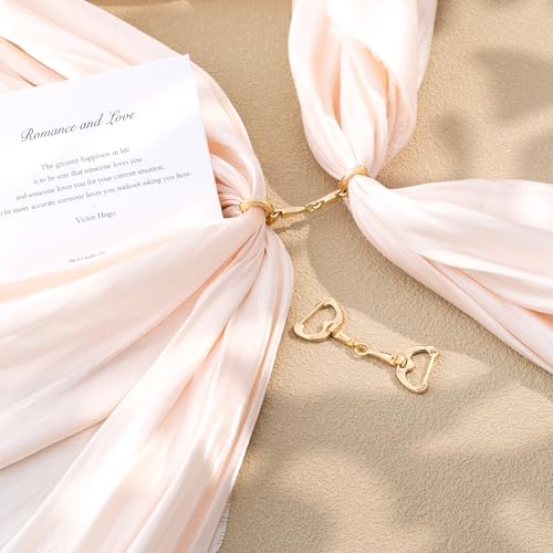 Joez Wonderful Scarf Ring Clip, Wide Band Chunky Chain Silk Scarf Buckle, Shawl Clips Scarf Clasp Holder Scarves Pin - color: (Horsebit) 50mm Gold