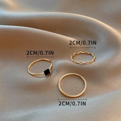 Adjustable Golden/Silver Plated Stacking Rings Set for Women,Vintage Stackable Joint Finger Midi Rings Dainty CZ Pearl Simple Twist Hollow Cute Rings Pack Jewelry Gift