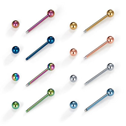 VCMART 14G Tongue Rings Nipple Straight Barbells Surgical Steel Body Piercing Jewelry 14mm