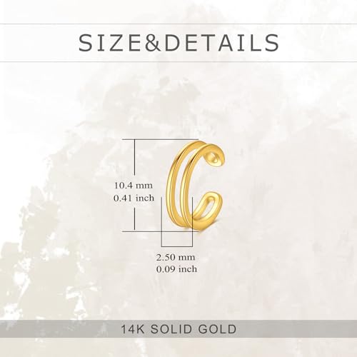 KECHO 14K Gold Ear Cuff Earrings Hypoallergenic Non Piercing Cartilage Earring Jewelry Gifts for Women - style: Double Hoop