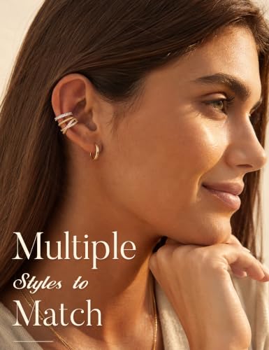 LOLIAS 4 Pairs Ear Cuffs Non Piercing - 14K Gold Plated Ear Cuff Earrings for Women Ear Cuff for Non Pierced Ears Clip on Cartilage Earring Adjustable Fake Earrings Set - style: Flowers -14K Gold Plated