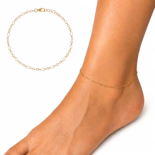 Ellie J Maui 14K Gold Filled Toe Rings for Women Adjustable Open Back Hammered Toe Ring Handmade Non Tarnish Dainty Gold Toe Ring Summer Beach Foot Jewelry (Rose Gold, Silver, Gold) - color: 14k Gold filled Anklet