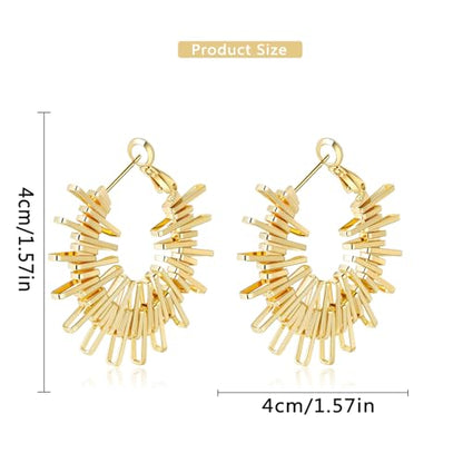 Women Hoop Earrings Lightweight 18K Gold Plated Chunky Hoops Earring Daily Jewelry - style: Hoops 5