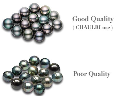 Tahitian Black Pearl Necklaces for Women - Anniversary, Birthday, Valentines Day Gifts for Wife, Girlfriend, Mom - Chaulri 925 Sterling Silver Genuine Real Pearl Jewelry - Regalo de Aniversario para Esposa - Collar de Perlas para Mujer