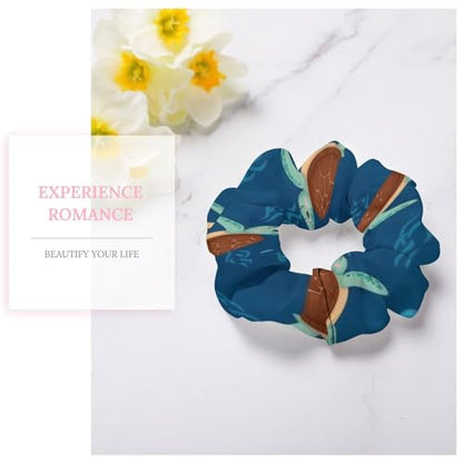 Spiral Hair Ties for Athletes Teal Sea Turtles, Secure Coil Scrunchies, No-Metal Ponytail Holders for Gymnastics, Yoga, and Dance - color: Style (858)
