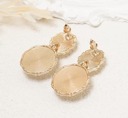 Resin Earrings for Women Acrylic Water Ripple Earring Boho Dangle Drop Earring - color: White