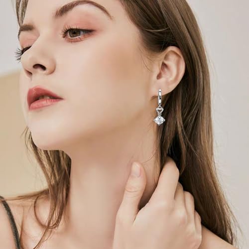 Heart Earrings for Women Girls-Sterling Silver Heart Dangle Hoop Earrings with Charm Love Huggie Hoop Earrings Hypoallergenic Delicate Jewelry Gifts for Women Girls Birthday - color: Hollow Heart Earrings