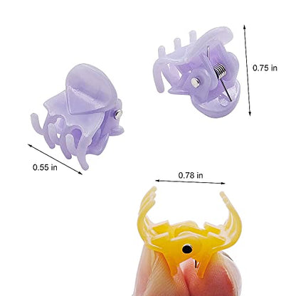 50 PCS Mini Hair Claw Clips， Bangs Strong Grip Multifunction Clamp Clips. (Jelly color) - color: Jelly color