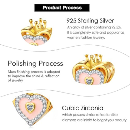 Charm for Bracelets and Necklaces, Heart Animals 925 Sterling Silver Bead Celestial Sun Moon Star Charms Jewelry Gift for Women Girls - color: Happy Birthday Heart Charm