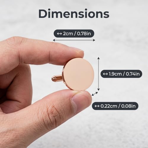 Personalized Engraved Round Stainless Steel Cufflinks for Men, Custom Initials Names Dates Cuff Links, Wedding Gifts for Groom, Groomsmen, Bride & Groom Fathers, Unique Present for Husband Boyfriend Birthday Anniversary