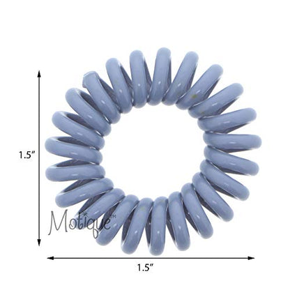 Small Coil Hair Ties For Girls - Set of 6 Grey - color: Grey